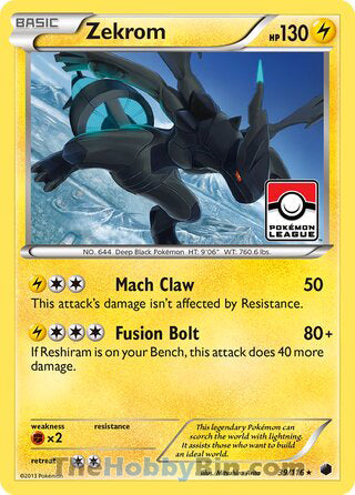0039 Zekrom Holo Rare Plasma Freeze