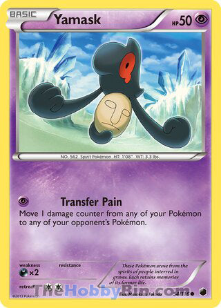 Yamask #54/116 Common - Plasma Freeze Pokemon card