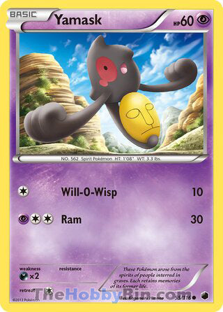 Yamask #55/116 Common - Plasma Freeze Pokemon card