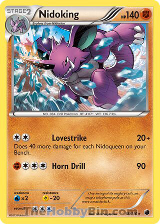 Nidoking #58/116 Rare - Plasma Freeze Pokemon card