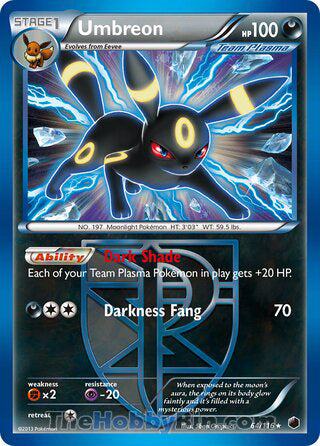 Umbreon #64/116 Holo Rare - Plasma Freeze Pokemon card