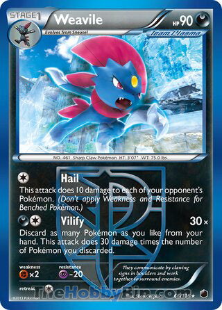 Weavile Plasma Freeze Rare #66/116