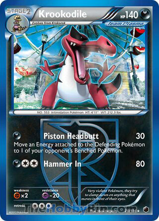 Krookodile #70/116 Rare - Plasma Freeze Pokemon card