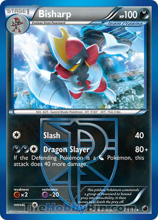 Bisharp #73/116 Rare - Plasma Freeze Pokemon card