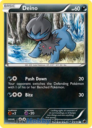 Deino #75/116 Common - Plasma Freeze Pokemon card