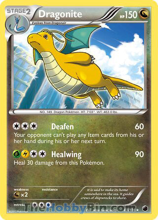 Dragonite #83/116 Holo Rare - Plasma Freeze Pokemon card