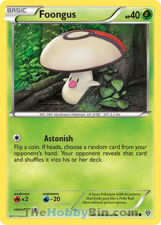 Foongus #12/135 Common - Plasma Storm Pokemon card