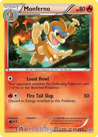 Monferno #16/135 Uncommon - Plasma Storm Pokemon card