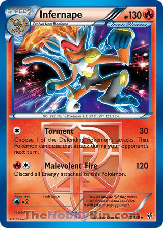 Infernape Plasma Storm Holo Rare #17/135