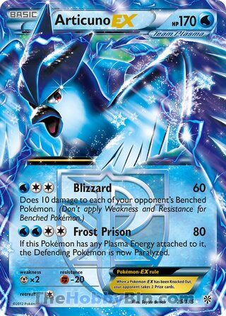 Articuno EX #25/135 Ultra Rare - Plasma Storm Pokemon card