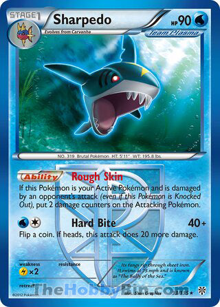 Sharpedo Plasma Storm Rare #33/135