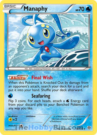 Manaphy Plasma Storm Holo Rare #34/135