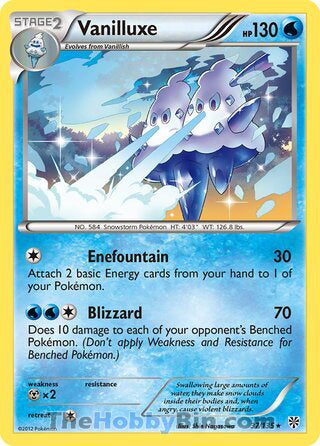 Vanilluxe #37/135 Rare - Plasma Storm Pokemon card