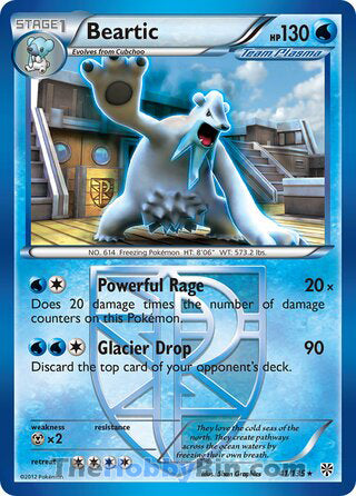 Beartic #41/135 Rare - Plasma Storm Pokemon card