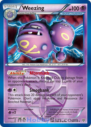 Weezing Plasma Storm Holo Rare #58/135