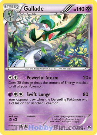 Gallade #61/135 Holo Rare - Plasma Storm Pokemon card