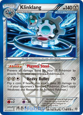 Klinklang #90/135 Holo Rare - Plasma Storm Pokemon card