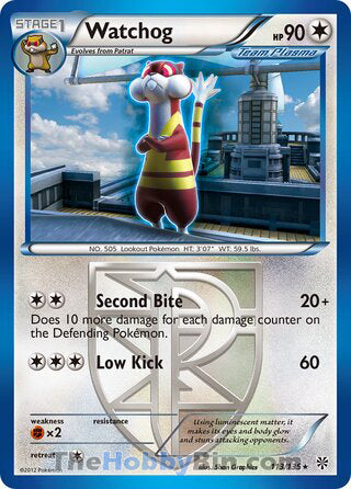 Watchog #113/135 Rare - Plasma Storm Pokemon card