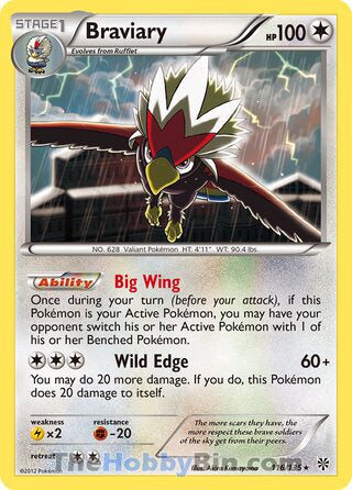 Braviary #116/135 Rare - Plasma Storm Pokemon card