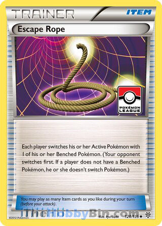 Escape Rope #120/135 Uncommon - Plasma Storm Pokemon card