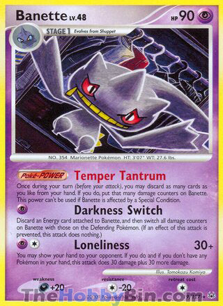 Banette #19/127 Rare - Platinum Pokemon card