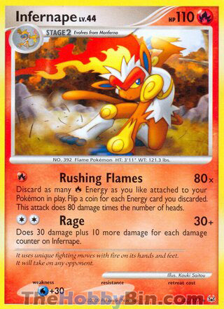 Infernape #31/127 Rare - Platinum Pokemon card