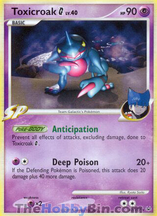 Toxicroak G #40/127 Rare - Platinum Pokemon card