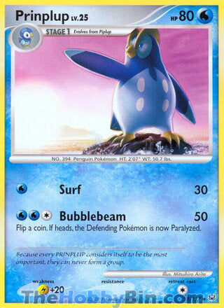 Prinplup #59/127 Uncommon - Platinum Pokemon card