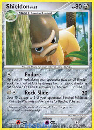 Shieldon #62/127 Uncommon - Platinum Pokemon card