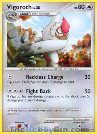 Vigoroth #64/127 Uncommon - Platinum Pokemon card