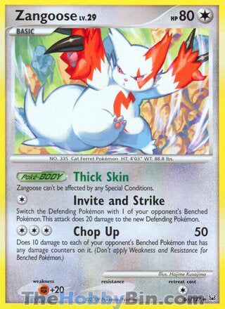 Zangoose #66/127 Uncommon - Platinum Pokemon card