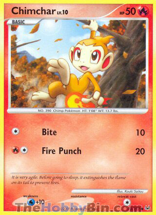 Chimchar #70/127 Common - Platinum Pokemon card
