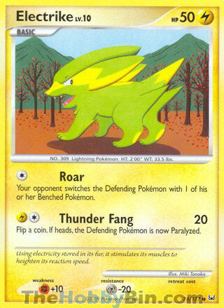 Electrike #74/127 Common - Platinum Pokemon card