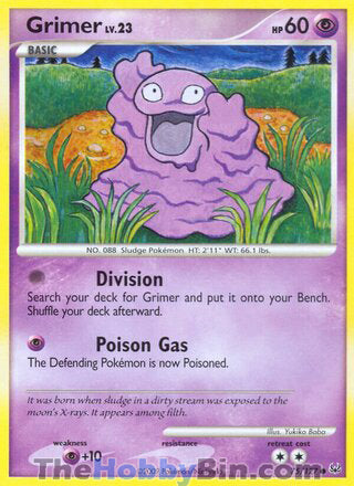 Grimer #75/127 Common - Platinum Pokemon card