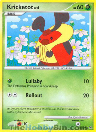 Kricketot #78/127 Common - Platinum Pokemon card