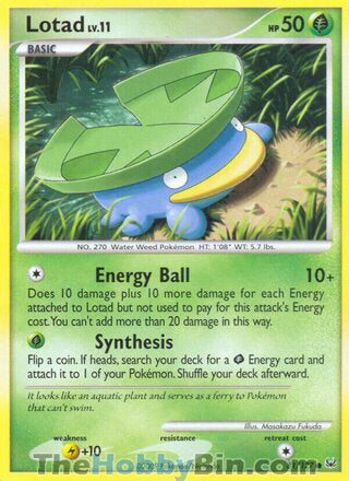 Lotad #81/127 Common - Platinum Pokemon card