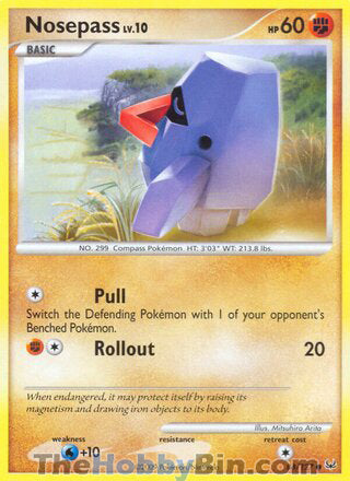 Nosepass #84/127 Common - Platinum Pokemon card