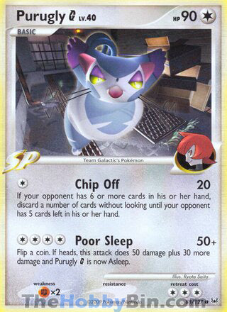Purugly G #88/127 Common - Platinum Pokemon card
