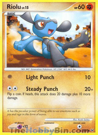 Riolu #91/127 Common - Platinum Pokemon card