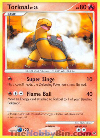 Torkoal #100/127 Common - Platinum Pokemon card