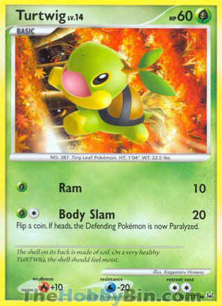 Turtwig #101/127 Common - Platinum Pokemon card