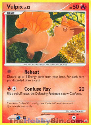 Vulpix #102/127 Common - Platinum Pokemon card