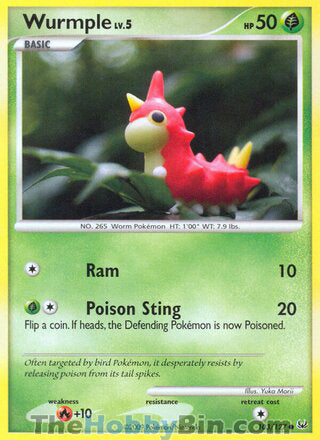 Wurmple #103/127 Common - Platinum Pokemon card