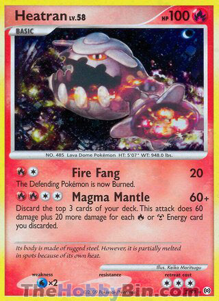 Heatran #3/99 Holo Rare - Platinum Arceus Pokemon card