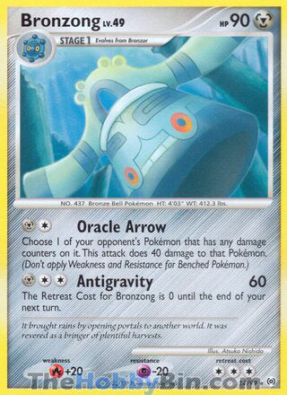 Bronzong #14/99 Rare - Platinum Arceus Pokemon card