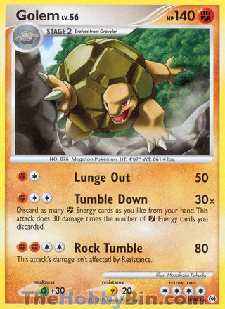 Golem #19/99 Rare - Platinum Arceus Pokemon card