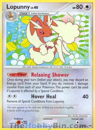 Lopunny Platinum Arceus Rare #21/99