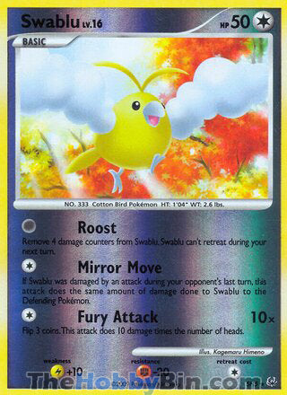 Swablu #SH5 Shiny Holo Rare - Platinum Pokemon card