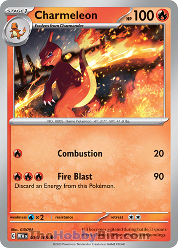 Charmeleon Pokemon 151 Uncommon #005/165