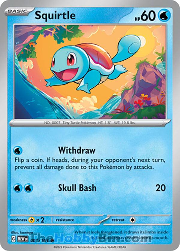 Squirtle #7/165 Common - Pokemon 151 Pokemon card